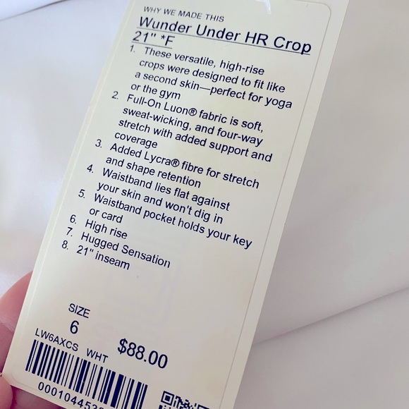 Lululemon Athletica NWT White Wunder Under HR 21” - Picture 5 of 10